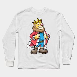 Lion as King with Crown Long Sleeve T-Shirt